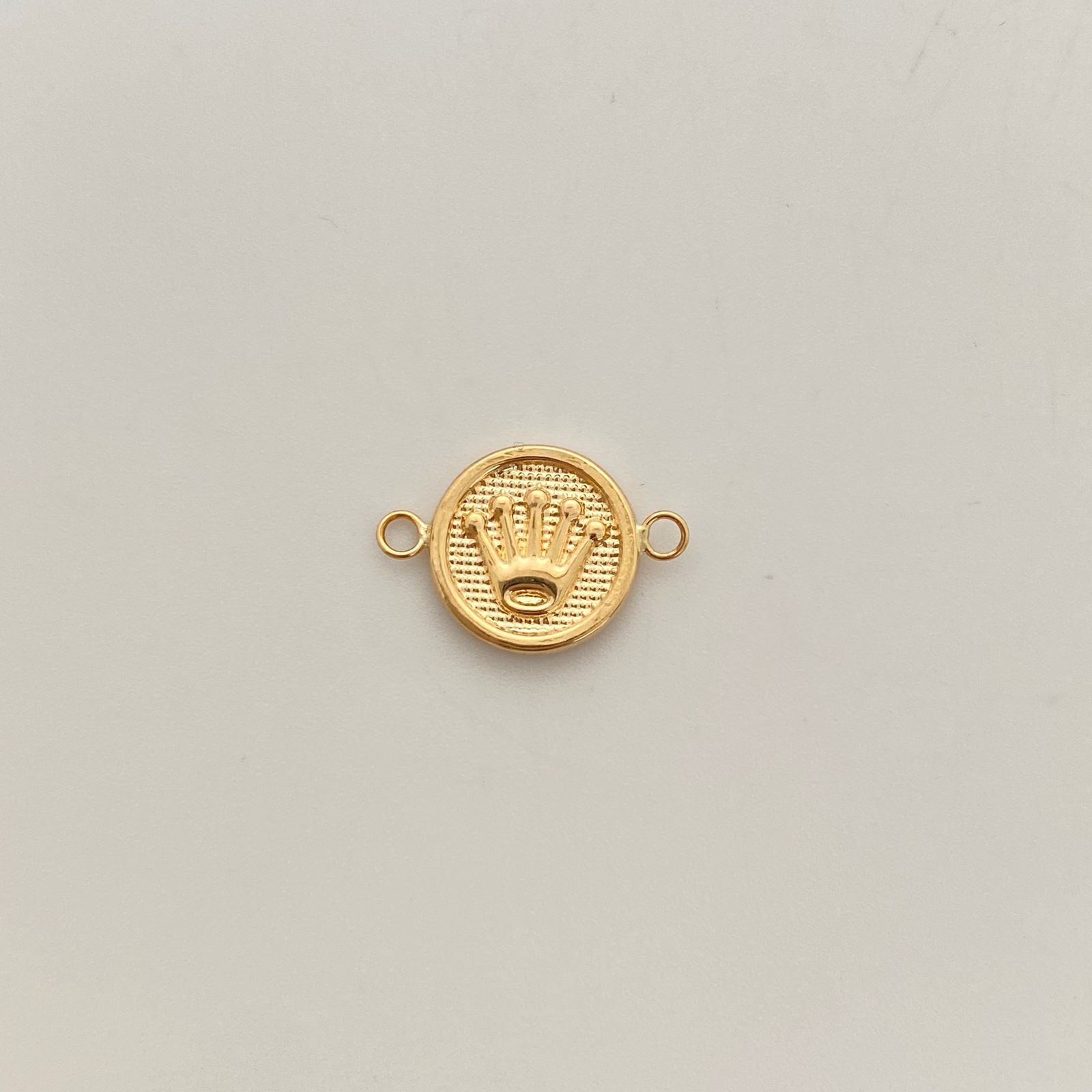 Herraje corona rx con diamantado  Oro amarillo 18k 0,7 Gr / 1,2 Cm