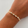 Pulsera tejida Bolas Diamantadas 3mm Oro amarillo 18k 0,25 Gr