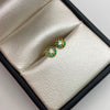 Topos Ciculo borde verde centro blanco Oro amarillo 18k 0,75 Gr / 5,4 mm