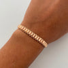 Pulsera tejida Cilindros Diamantados Oro rosa 18k 1,95 Gr