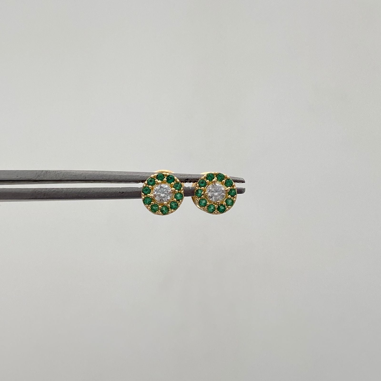 Topos Circulo Borde verde casting Oro amarillo 18k 0,75 Gr / 5,3 mm