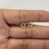 Topos silueta estrella circones blancos Oro amarillo 18k 0,8 Gr / 7,6 mm