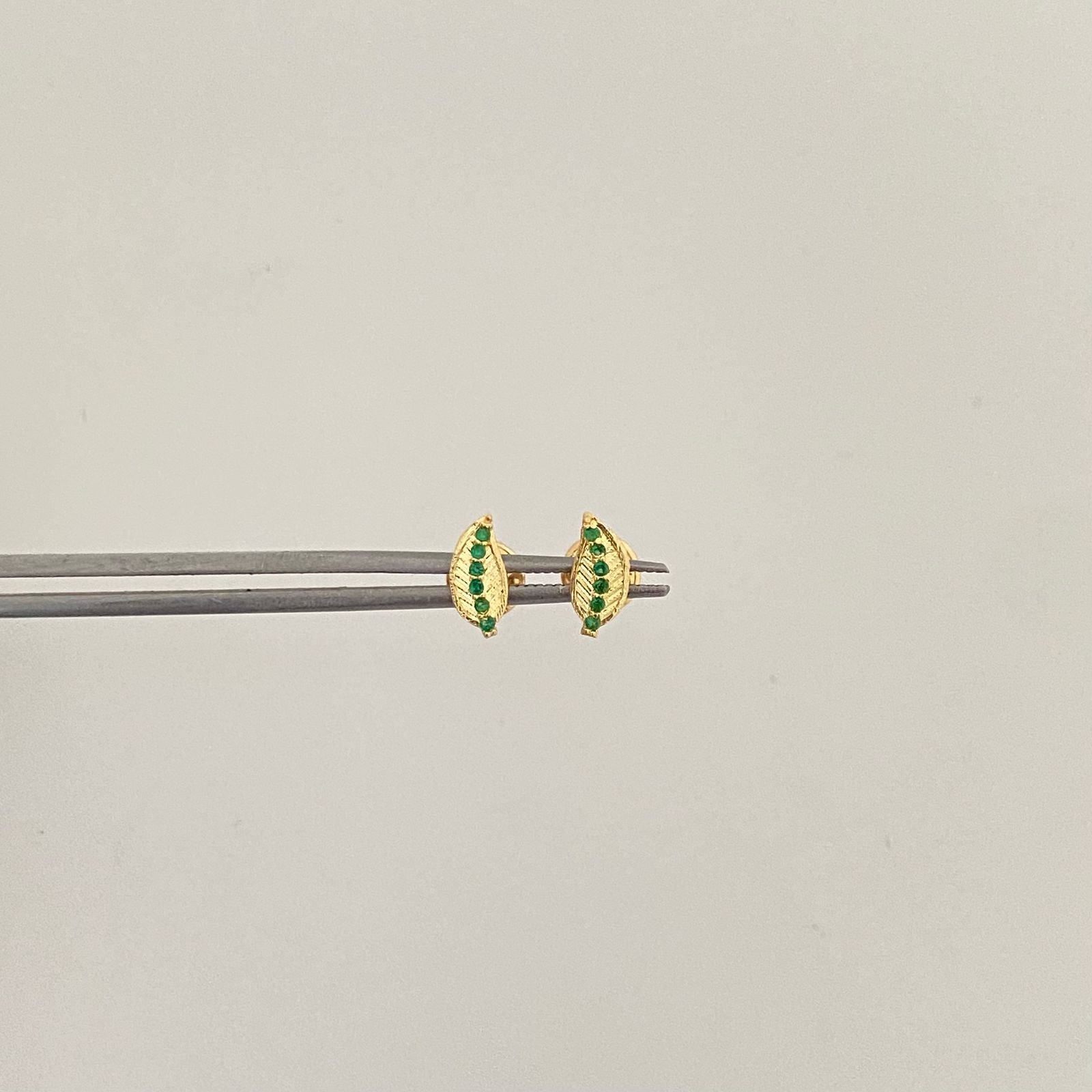 Topos hoja linea casting verde Oro amarillo 18k 0,75 Gr / 3,6 mm