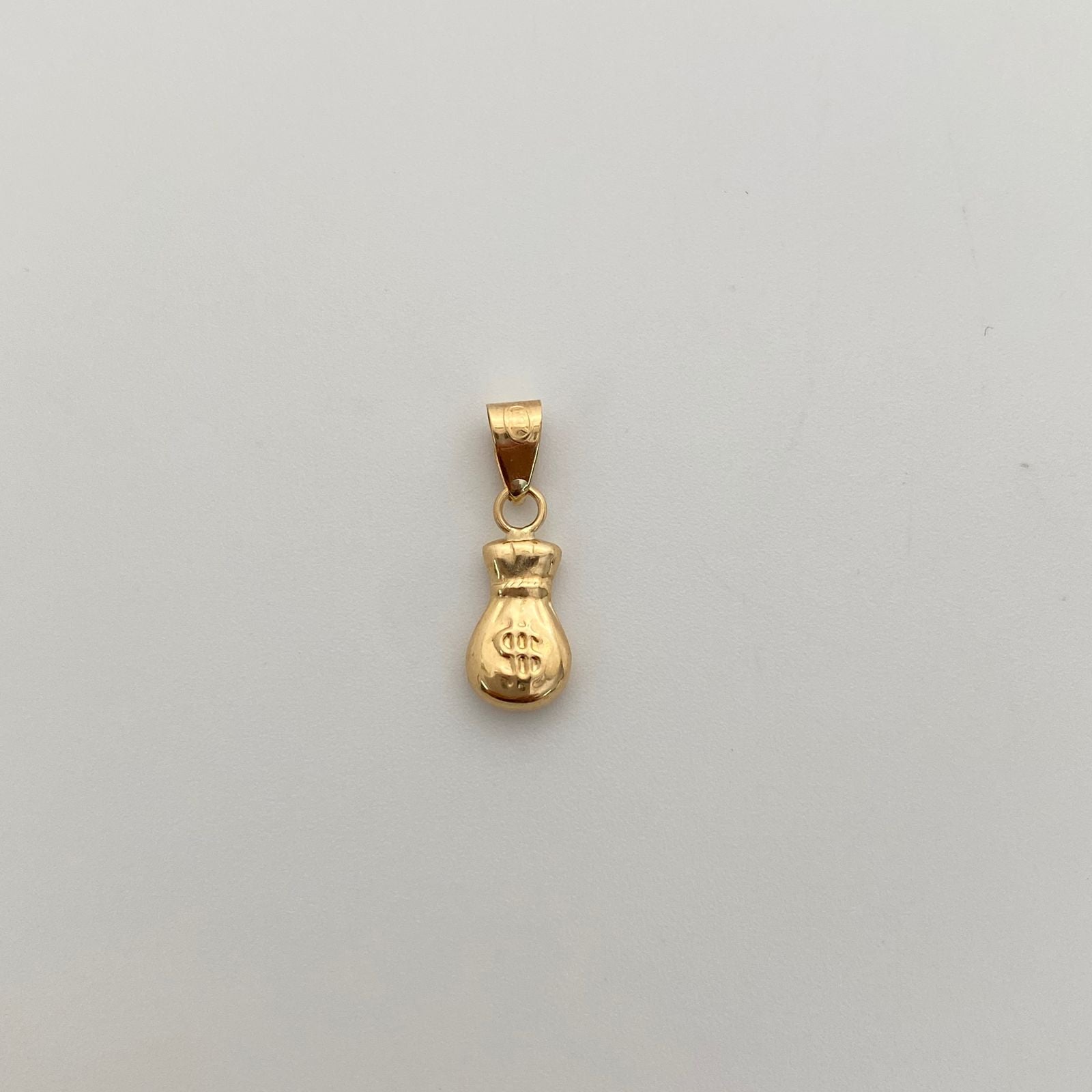 Dije Bolsa de Valores Oro amarillo 18k 0,55 Gr / 6,7 mm / 1,8 Cm