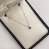 Cadena It Minirollon+dije punto de luz azul rey+topos Oro amarillo 18k +4 / 2,84 Gr / 0,6 mm / 45 Cm