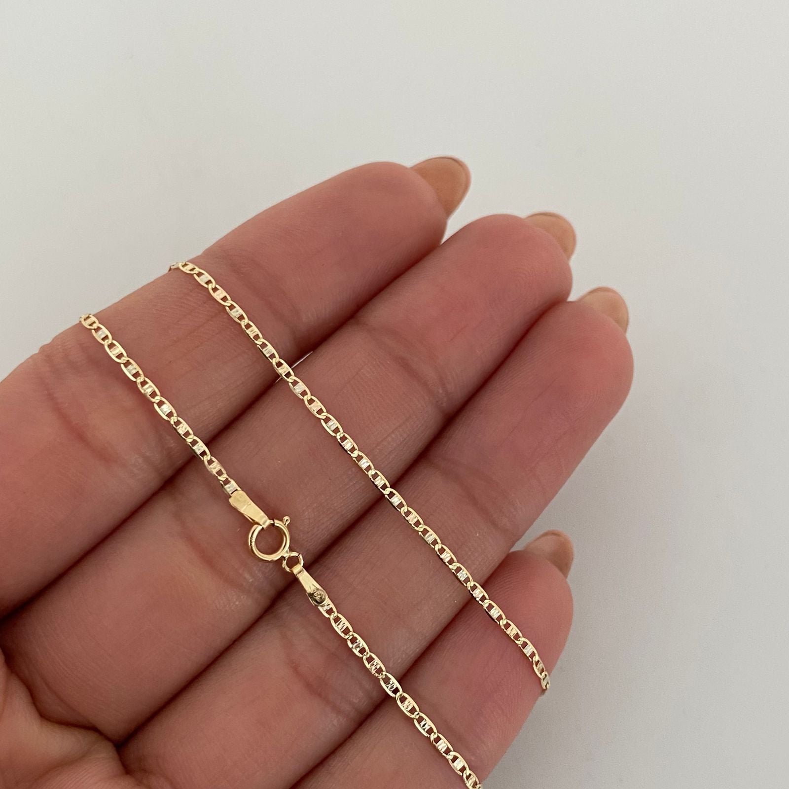 Cadena It plana  Tres oros 18k +1 / 1,45 Gr / 45 Cm