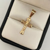 Dije cruz cristo diamantado Oro amarillo 18k 0,9 Gr / 3 Cm