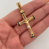 Dije Cruz Casting Negro Oro amarillo 18k 7,8 Gr / 25,5 mm / 5,1 Cm