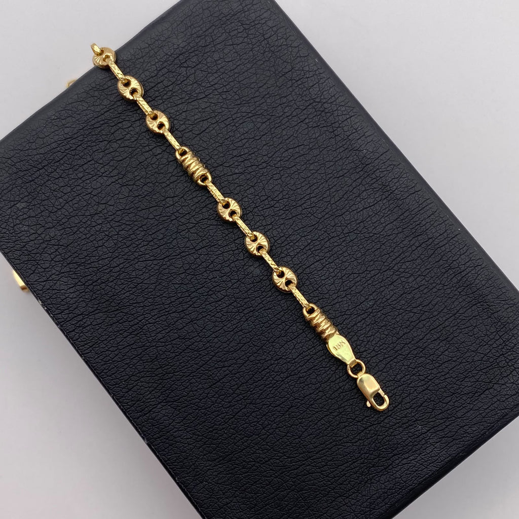 Pulso Rustico gc diamantado Oro amarillo 18k 4,00 Gr / 4,2 mm / 18,8 Cm Broche 0,40
