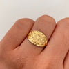 Anillo Mandala Oro amarillo 18k / Talla 6 / 1,4 Gr / 3 mm