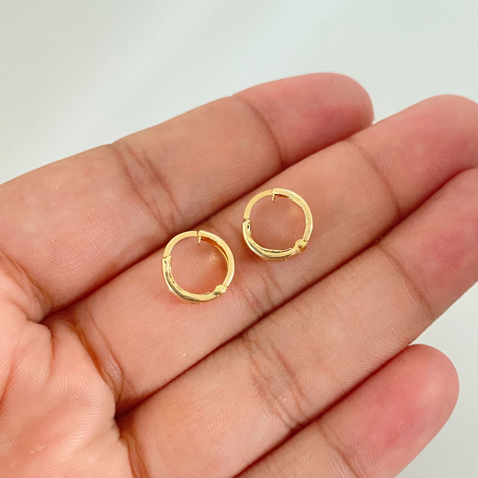 Candonga mini linea casting verde Oro amarillo 18k 0,85 Gr / 1,0 Cm