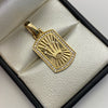 Dije Corona Rx fondo diamantado Oro amarillo 18k 3,9 Gr / 14,8 mm / 3 Cm