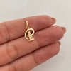 Dije letra P con circones blancos  Oro amarillo 18k 0,85 Gr / 8,7 mm / 1,7 Cm