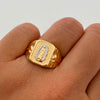 Anillo Virgen de Guadalupe Oro amarillo y Oro blanco 18k / Talla 11 1/2 / 3,3 Gr / 4,9 mm