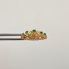 Anillo 15 Castin Verde y Blanco Oro amarillo 18k / Talla 7 / 2,15 Gr