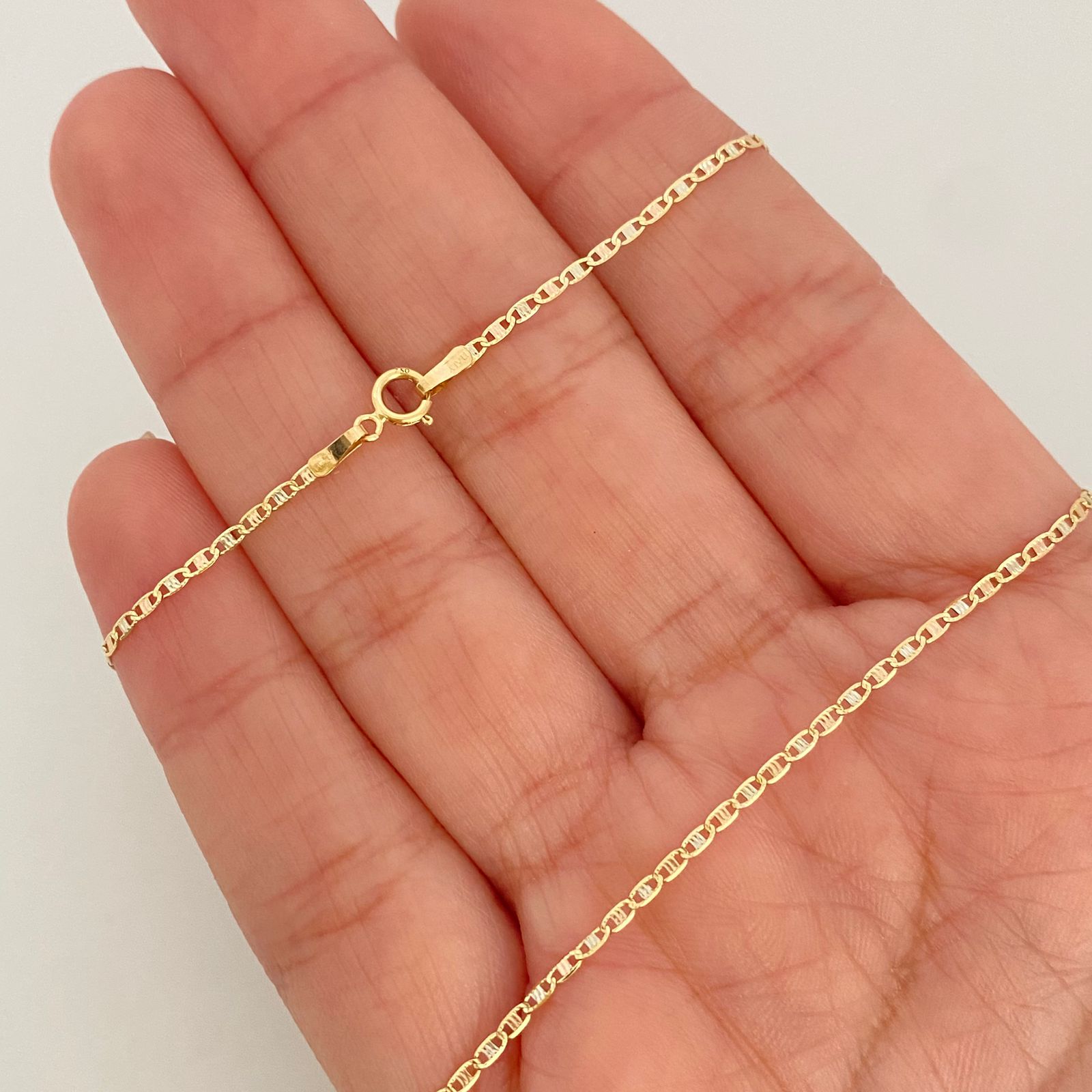 Cadena It plana diamantada Tres oros 18k 1,25 Gr / 1,3 mm / 40 Cm
