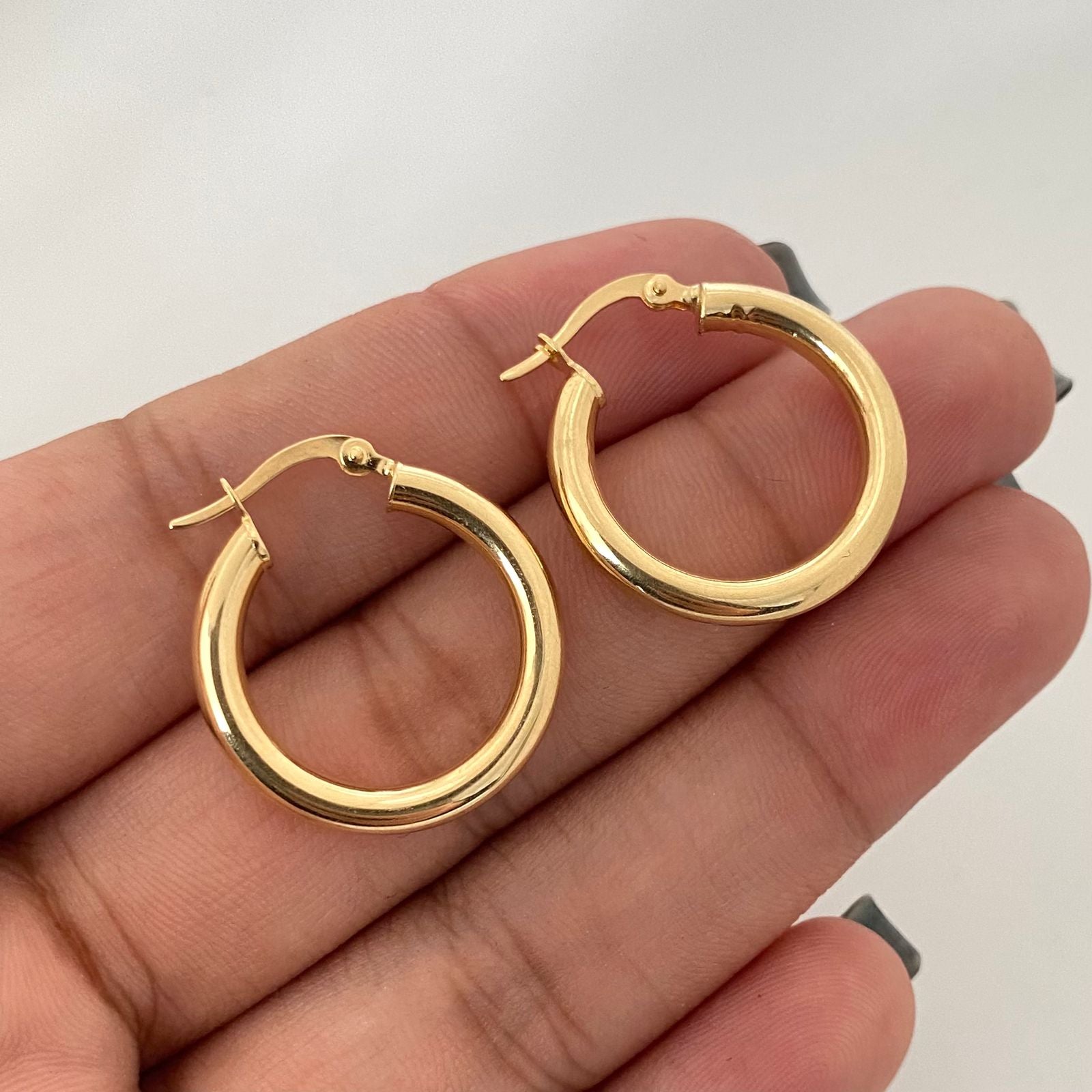 Candonga redonda lisa Oro amarillo 18k 2,75 Gr / 2,5 Cm