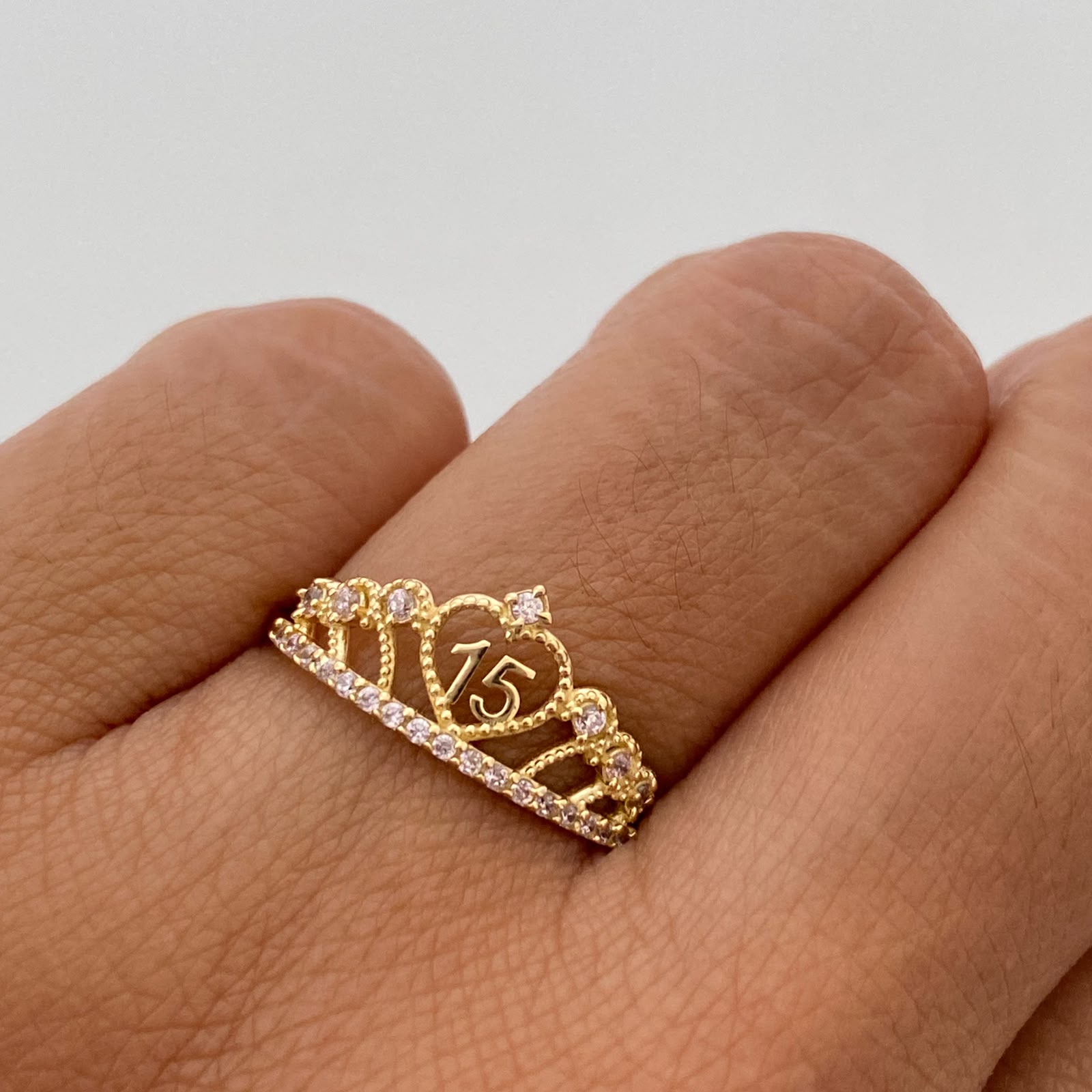 Anillo 15 Casting Rosado Oro amarillo 18k / Talla 6 1/4 / 1,65 Gr
