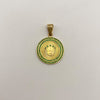 Dije Corona rx circones verdes Oro amarillo 18k 5,25 Gr / 22,3 mm / 3,3 Cm