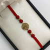 Pulsera tejida Herraje de san benito y bolas diamantadas mm Oro amarillo 18k 0,9 Gr