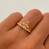 Anillo 15 Corona Casting Blanco Oro amarillo 18k / Talla 6 / 1,5 Gr