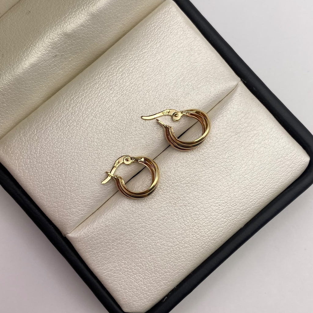 Candonga lisa Tres oros 18k 1,40 Gr / 1,3 Cm