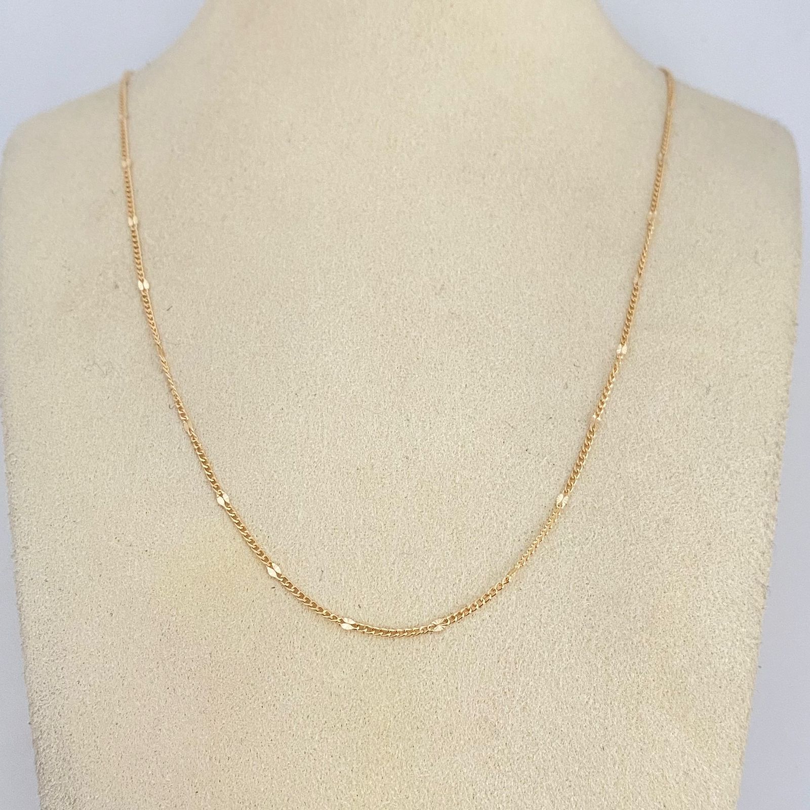 Cadena It mini cubana flor espejo Oro amarillo 18k 1,75 Gr / 1,1 mm / 50 Cm