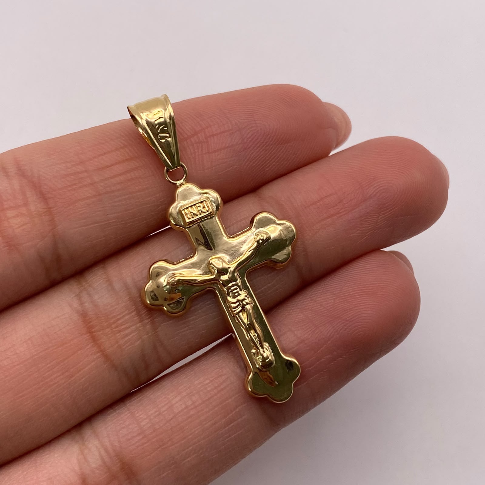 Dije Cruz cristo Oro amarillo 18k 1,81 Gr / 21,2 mm / 4,1 Cm