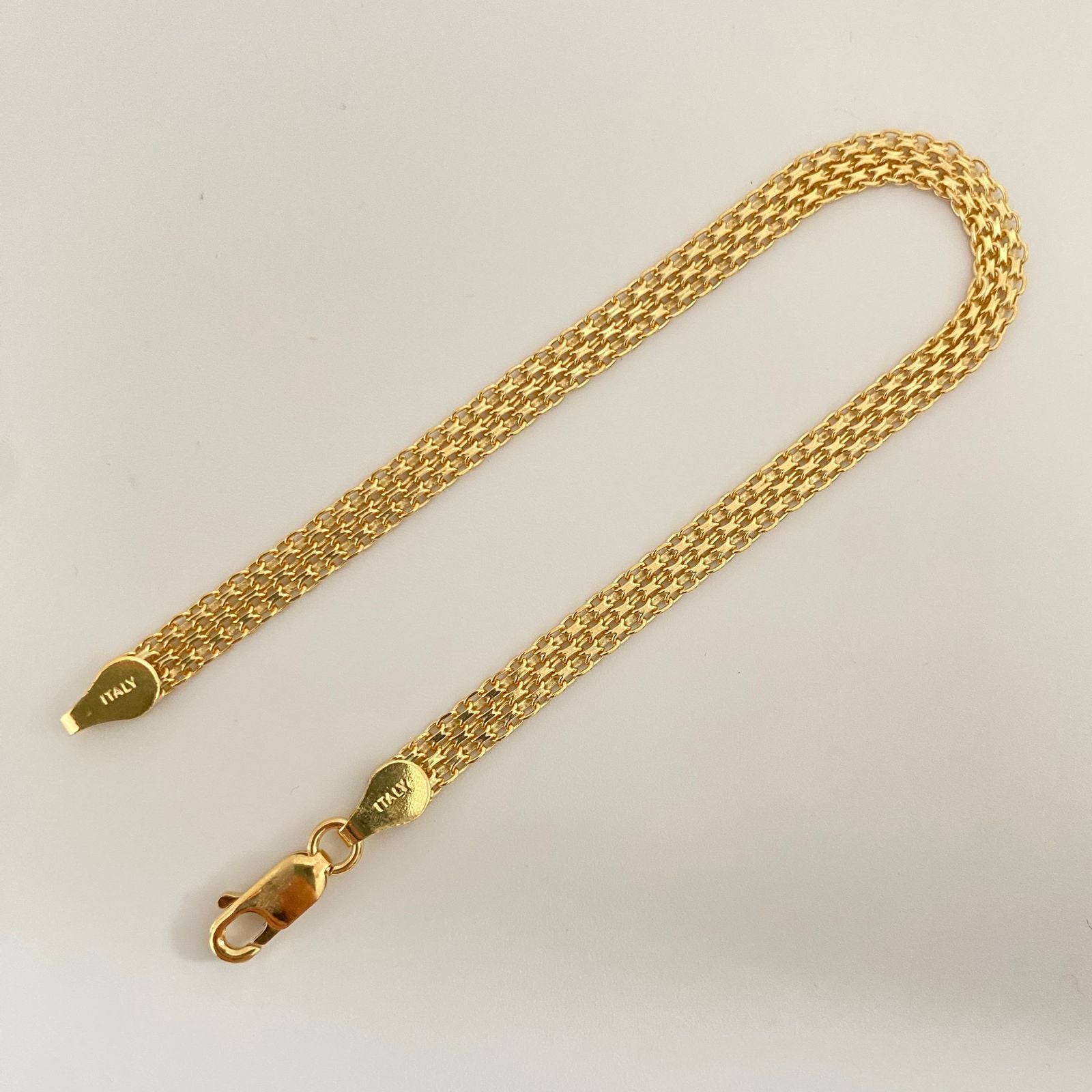 Pulso It chino doble carril Oro amarillo 18k +1 / 5,8 Gr / 4,8 mm / 19 Cm