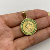 Dije Corona rx circones verdes Oro amarillo 18k 5,25 Gr / 22,3 mm / 3,3 Cm