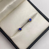 Cadena It Minirollon+dije punto de luz azul rey+topos Oro amarillo 18k +4 / 2,84 Gr / 0,6 mm / 45 Cm