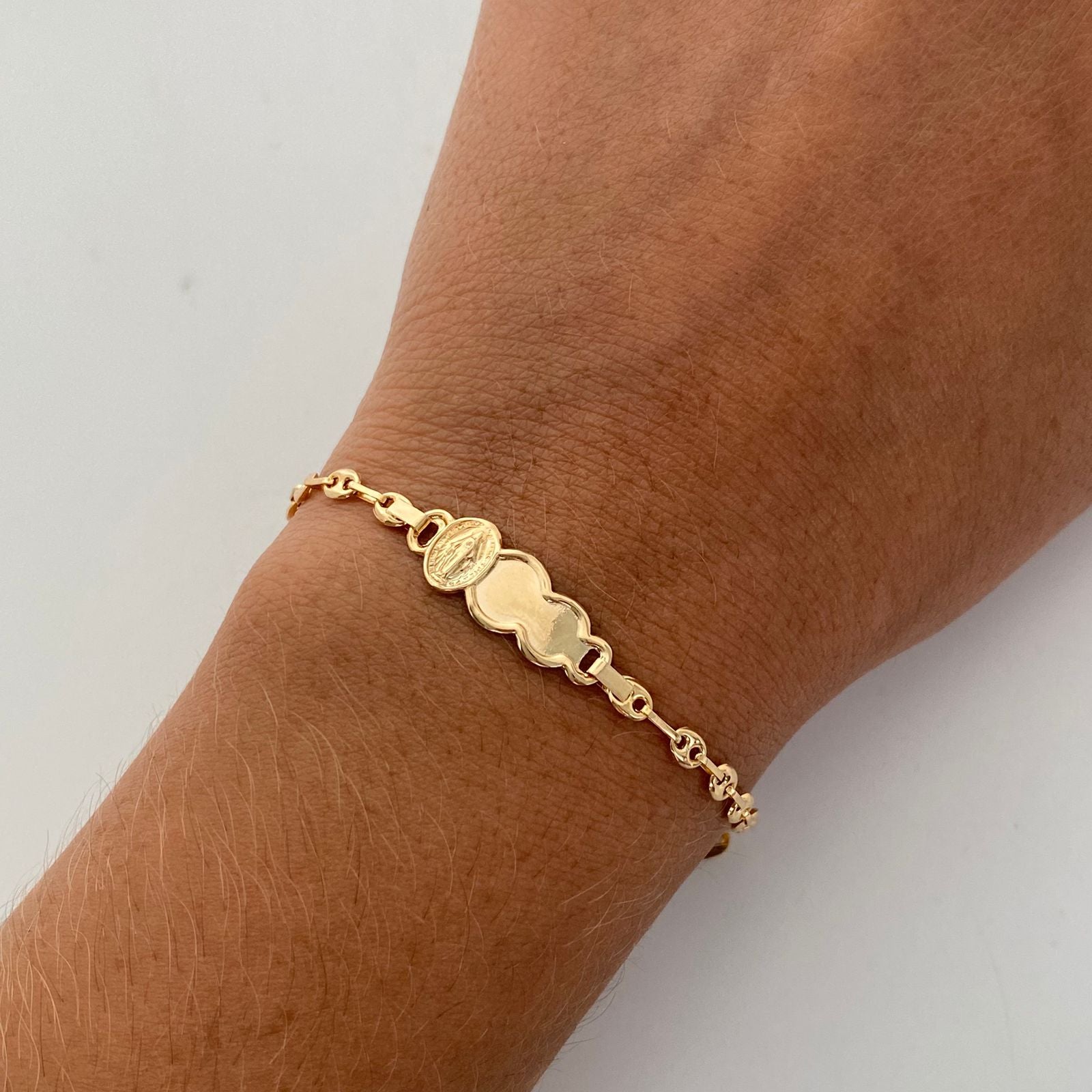 Pulso bebé Placa Nube Gc Oro amarillo 18k 2,05 Gr / 3,3 mm / 15,5 Cm Broche 0,30