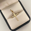 Dije cruz clavo centro x casting Oro amarillo 18k 1,60 Gr / 3,0 Cm