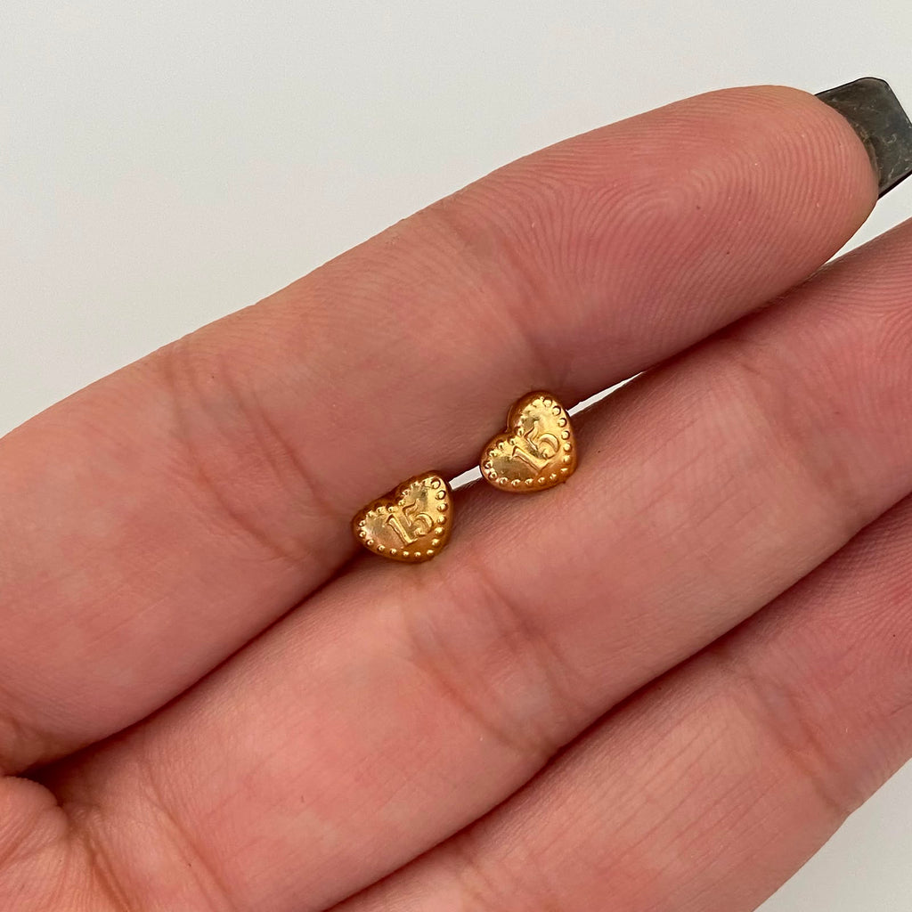 Topos Corazon Inflado 15 Oro amarillo 18k 0,6 Gr / 6,8 mm