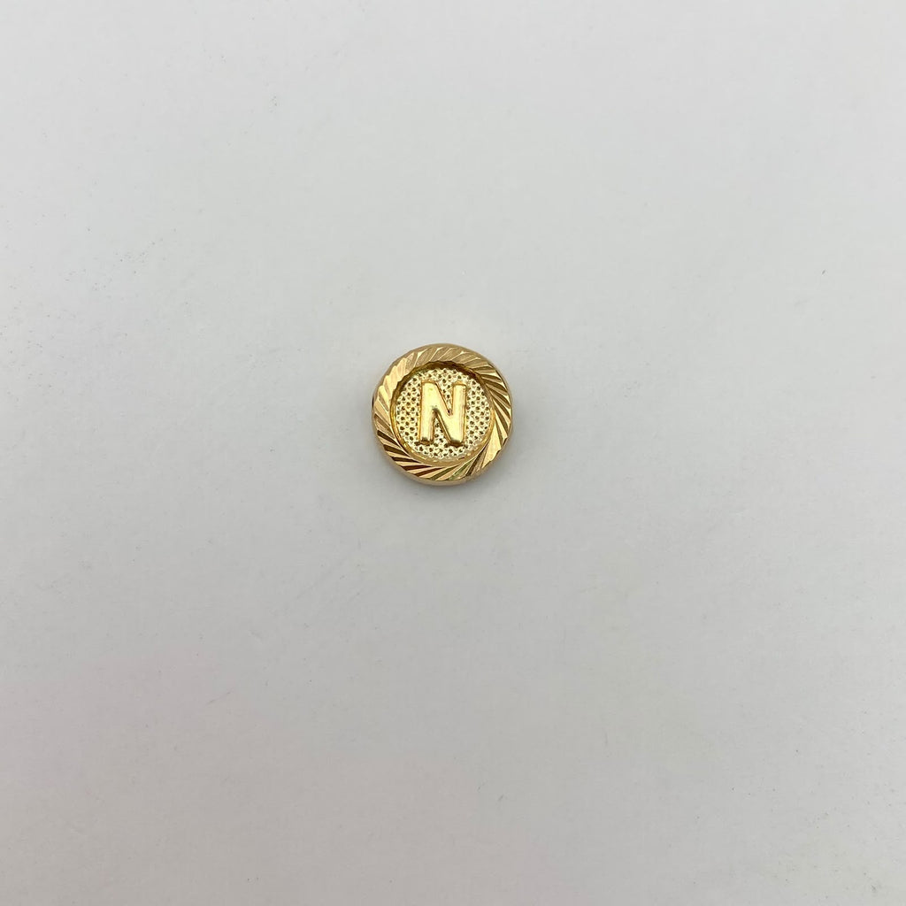 Herraje tambor letra N Oro amarillo 0,55 Gr / 1 Cm