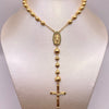 Rosario bola diamantada 6 y 8 virgen circones verdes  Oro amarillo y Oro blanco 18k 21,08 Gr / 60 Cm