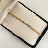 Pulsera tejida con bolas y cilindros y diamantados  Oro amarillo 18k 0,3 Gr