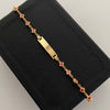 Pulso bebé It placa trebol v/c rojo Oro amarillo 18k +5 / 2,95 Gr / 15 Cm