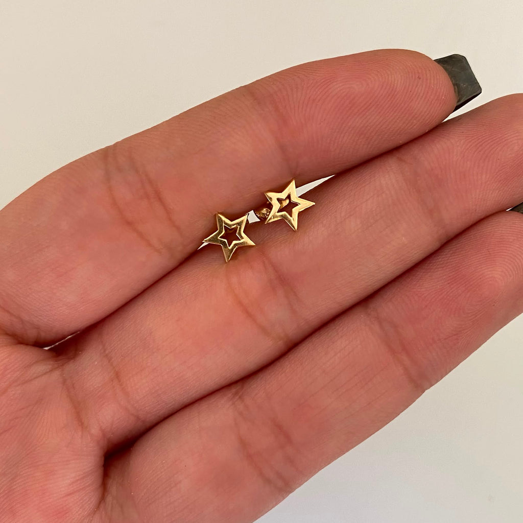 Topos Estrella Silueta Oro amarillo 18k 0,6 Gr / 7 mm
