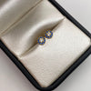 Topos Circulo borde azul y centro blanco Oro amarillo 18k 0,75 Gr / 5,4 mm
