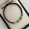 Pulsera tejida Bola Diamantada 6mm + Morrallas Tres oros 18k 0,55 Gr