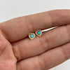 Topos Corazon circones azules y blancos Oro amarillo 18k 0,9 Gr / 6,1 mm