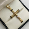 Dije cruz cristo circones blancos y negros Oro amarillo y Oro blanco 18k 7,75 Gr / 25,55 mm / 5,5 Cm