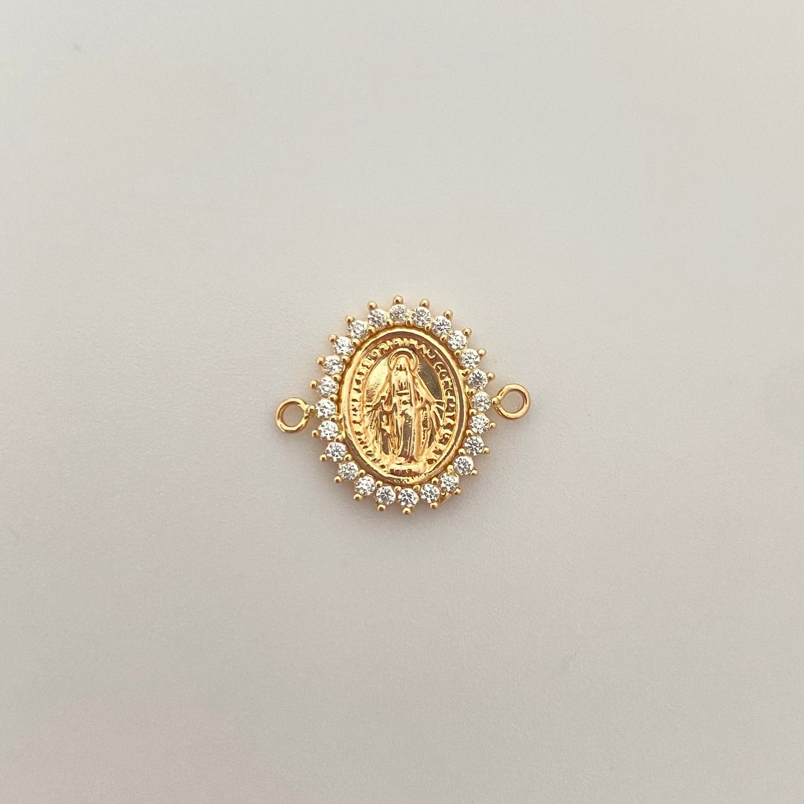 Herraje virgen milagrosa borde casting Oro amarillo 18k 0,75 Gr / 1,4 Cm