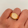Anillo Troquel Redondo Mate Tres oros 18k / Talla 12 1/2 / 3,05 Gr / 4,1 mm