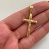 Dije Cruz Cristo Tubular Oro amarillo 18k 1,55 Gr / 20,5 mm / 4 Cm