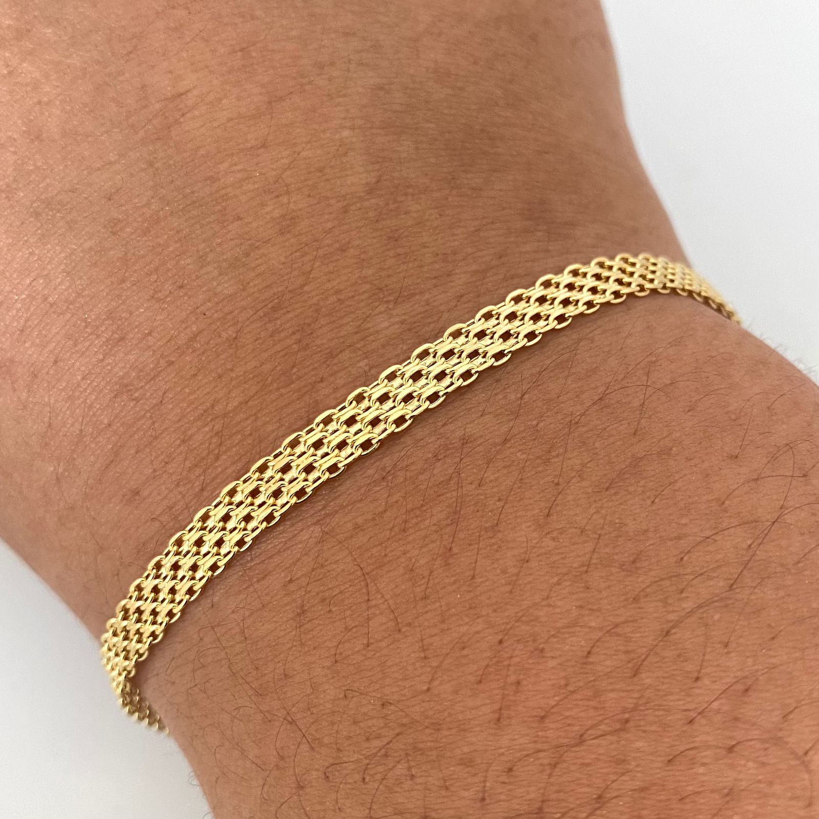 Pulso It chino doble carril Oro amarillo 18k +1 / 3,0 Gr / 4,6 mm / 19 Cm
