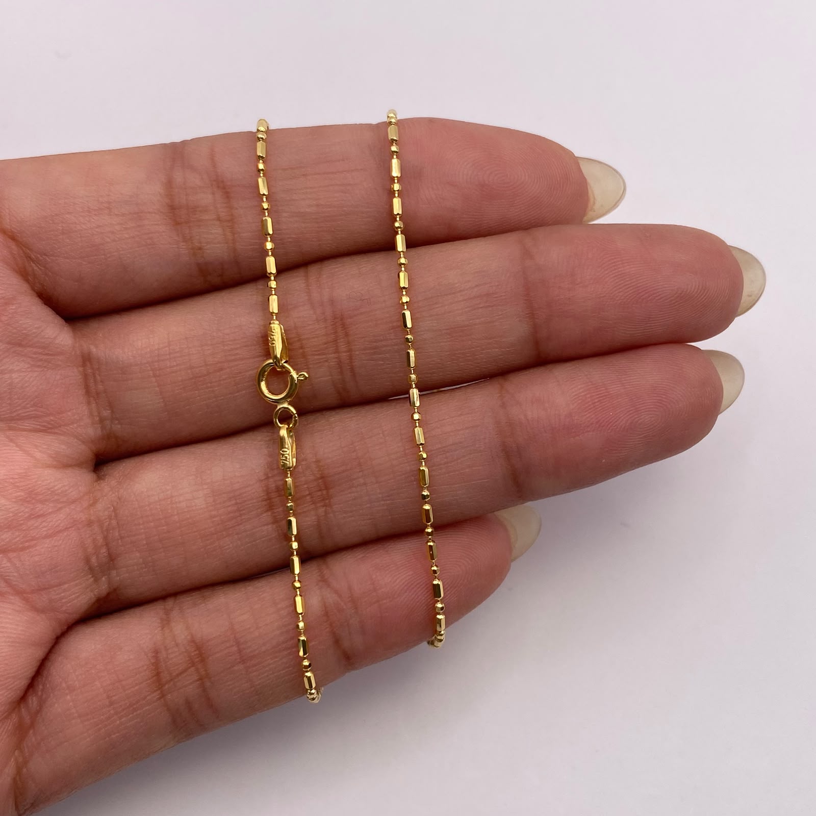 Cadena It Militar especial Oro amarillo 18k +2 / 2,7 Gr / 1,1 mm / 45 Cm