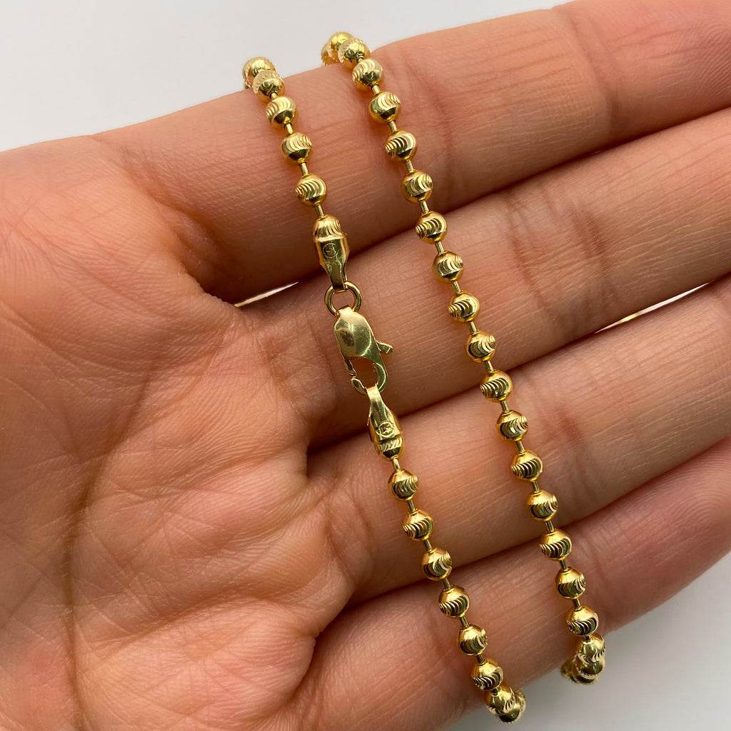 Cadena Militar luna diamantada Oro amarillo 18k +1 / 20,70 Gr / 3 mm / 60 Cm Broche 0,40