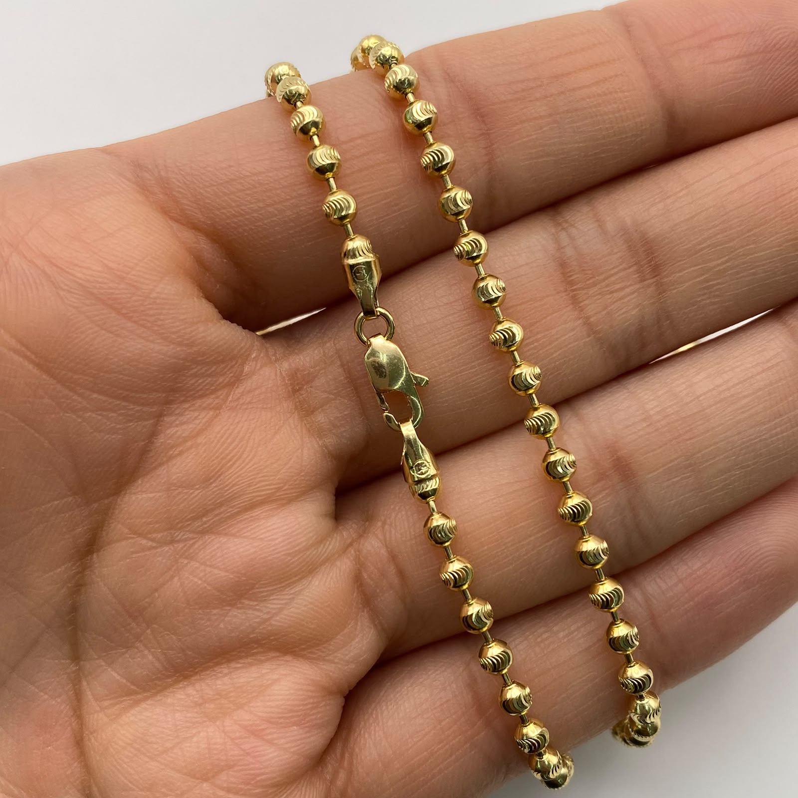 Cadena Militar luna diamantada Oro amarillo 18k +1 / 17,00 Gr / 3 mm / 60 Cm Broche 0,40